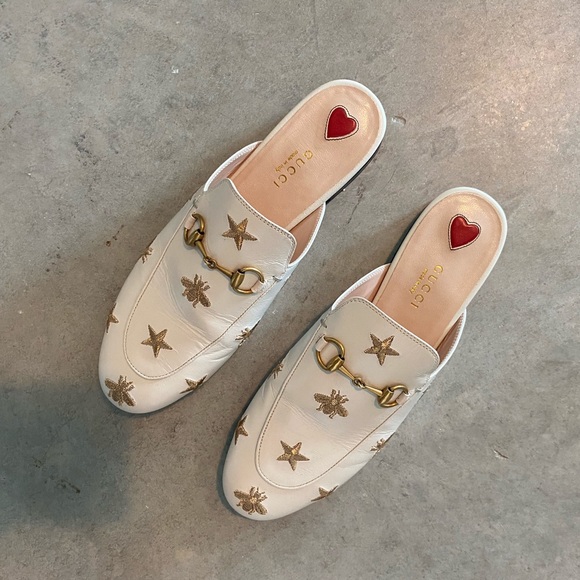 GUCCI Princetown embroidered leather slipper - Picture 2 of 8